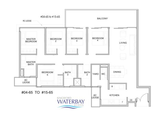 Kingsford WaterBay Condo Singapore Floor Plan 5 Bedroom